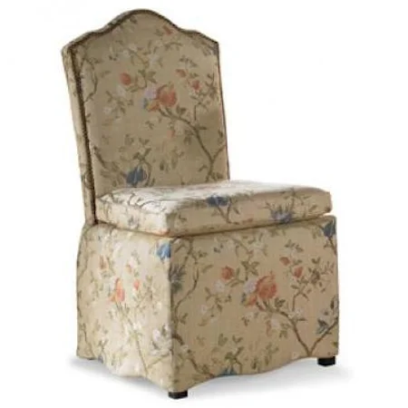 Upholstered Dining Chair with Scalloped Skirt